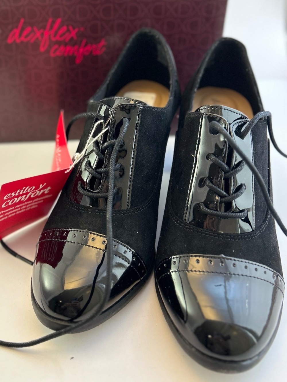 Black Oxford Lace-Up Block Heel Pump - NWT